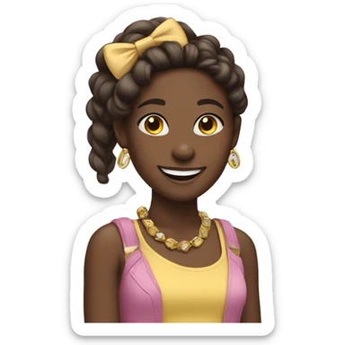 smiling girls with accessories sticker