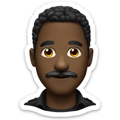 black man with a mustache and nose ring dressed in black as a detective sticker