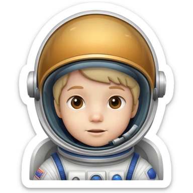 kid astronaut with space helmet sticker