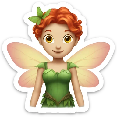 Red hair fairy sticker