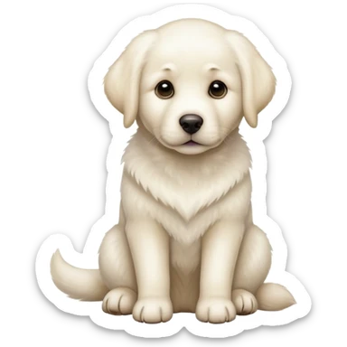 White Labrador adult dog sitting sticker