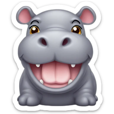 Cute little chubby Hippopotamus sticker