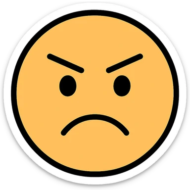 frowning face with lowered eyebrows sticker