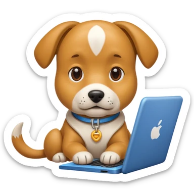 code writing dog sticker