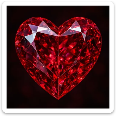 heart with a gemstone texture, realistic digital art style sticker