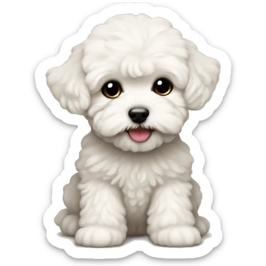 off white maltipoo puppy sticker