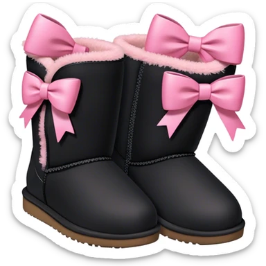 Black UGGs with pink bows sticker