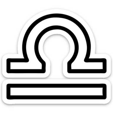 clean black outline of the Libra zodiac, no fill sticker