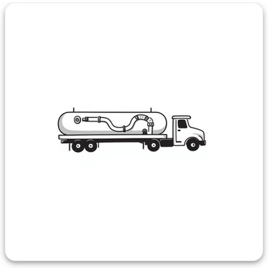 a pipeline on a delivery truck, hand drawn doodle style sticker