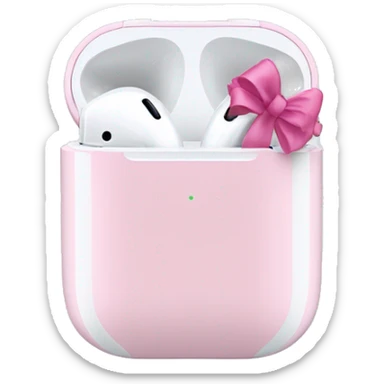 AirPods with a pink bow on it sticker