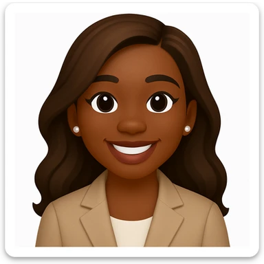 turn the second man in emoji style of the 1st image, match the facial features and match dressing style of the 2nd image, she is wearing suit sticker