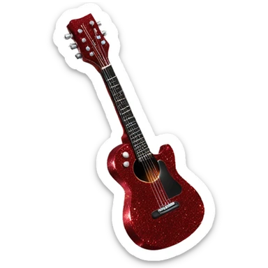 Dark red sparkly guitar sticker