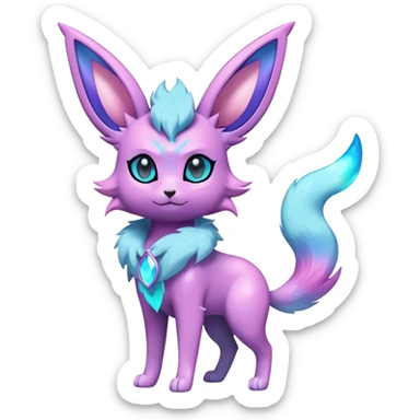 Fluffy futuristic Glaceon-Espeon-Sylveon-Umbreon-hybrid, full body sticker