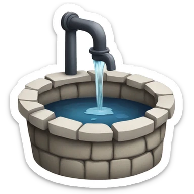 a water well made out of stone sticker