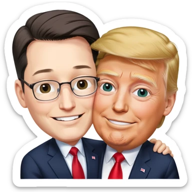 Pierre Poilievre and Donald Trump in love with each other sticker