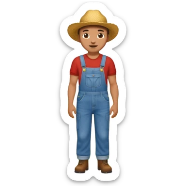 High resolution of  full body farmer sticker