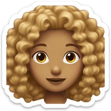 Girl with liht brown curlyhair sticker