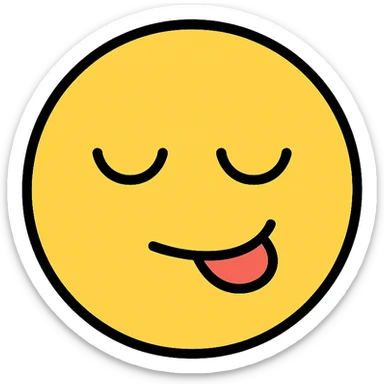 face with eyes closed and biting lower lip sticker