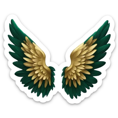 Dark green and gold Victoria secret wings sticker