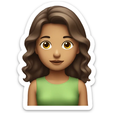 Emoji niña con pelo rojo y el cabello más o menos largos  y morena  sticker