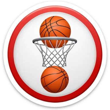 traffic sign style emoji indicating no playing basketball sticker