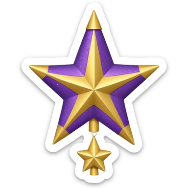 purple and gold tree topper sticker