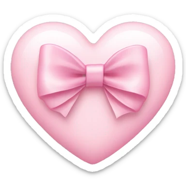 light pink heart with a bow sticker