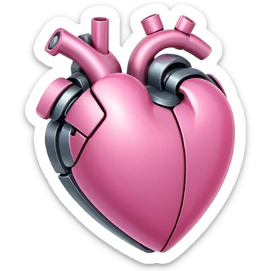 pink robotic heart emoji sticker