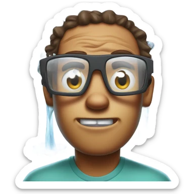 Dexter laboratory taking a shower  sticker