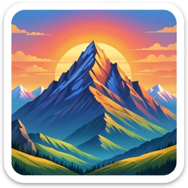 mountain sunrise sticker