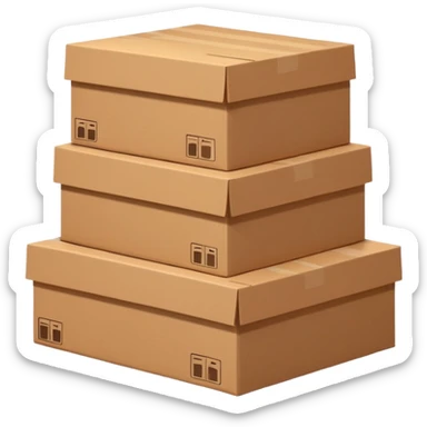 gigantic pile of cardboard boxes sticker