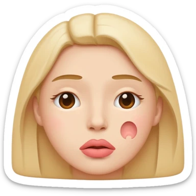 minimal flat emoji showing emotional pressure,
slightly compressed lips,
tight but controlled facial features,
no panic or fear,
muted pastel colors,
serious but calm wellness aesthetic,
transparent background,
vector illustration
 sticker