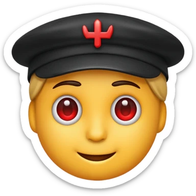 Quiero un emoji con una gorrita negra con las letras CH en color rojo sticker
