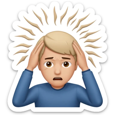 Hitting head against wall sticker