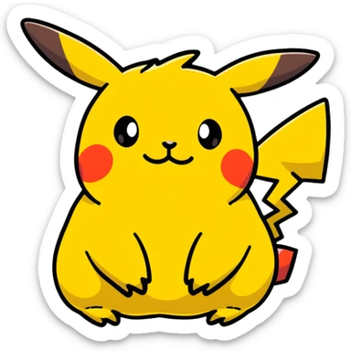 pudgy Pikachu with cartoon spots sticker