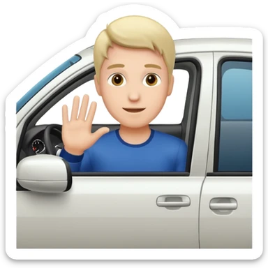 Man opening Car door sticker