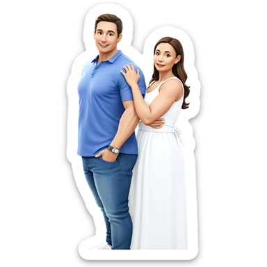 casual couple outdoor portrait sticker