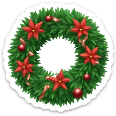 Christmas wreath sticker
