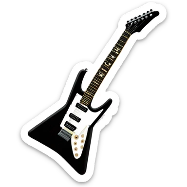 Black flying v shape electric guitar sticker