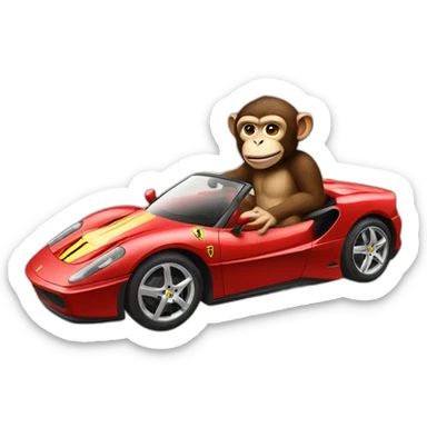Ferrari driving monkey sticker