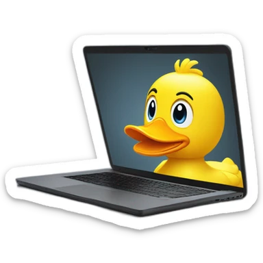 Laptop made out of rubber duck sticker