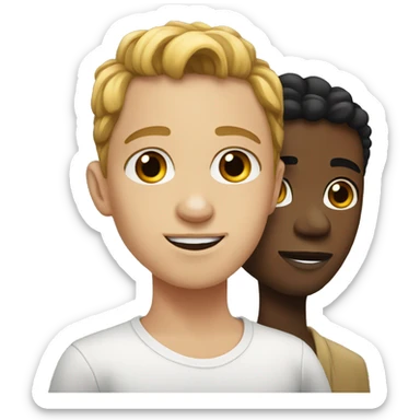 Mixed girl white boy couple sticker