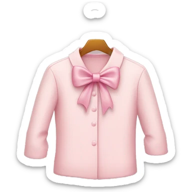 Light pink clothes, hanger with bow sticker