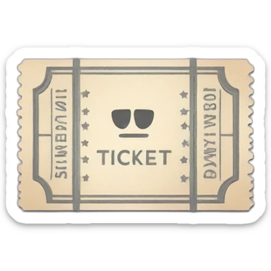 Admission one ticket sticker