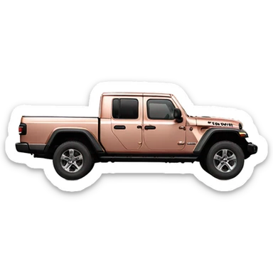 Realistic rose gold Jeep Gladiator truck. sticker