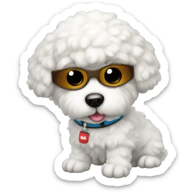 Skiing Bichon-Freeze Puppy sticker