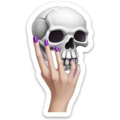 Skull hand with purple nails pretty  sticker