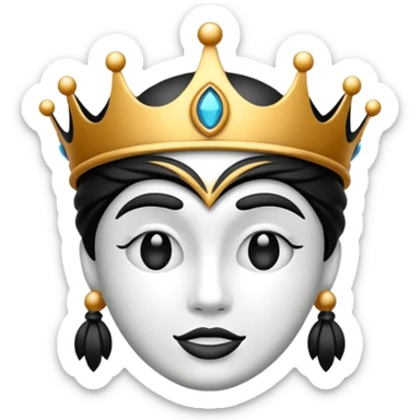 Create this emoji : 🎭 but in White and black  sticker