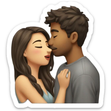 Boyfriend giving a kiss to girlfriend  sticker