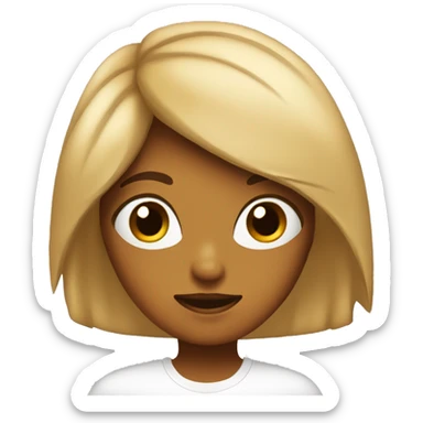 chica con pelo marrón, ojos castaños y pecas. sticker